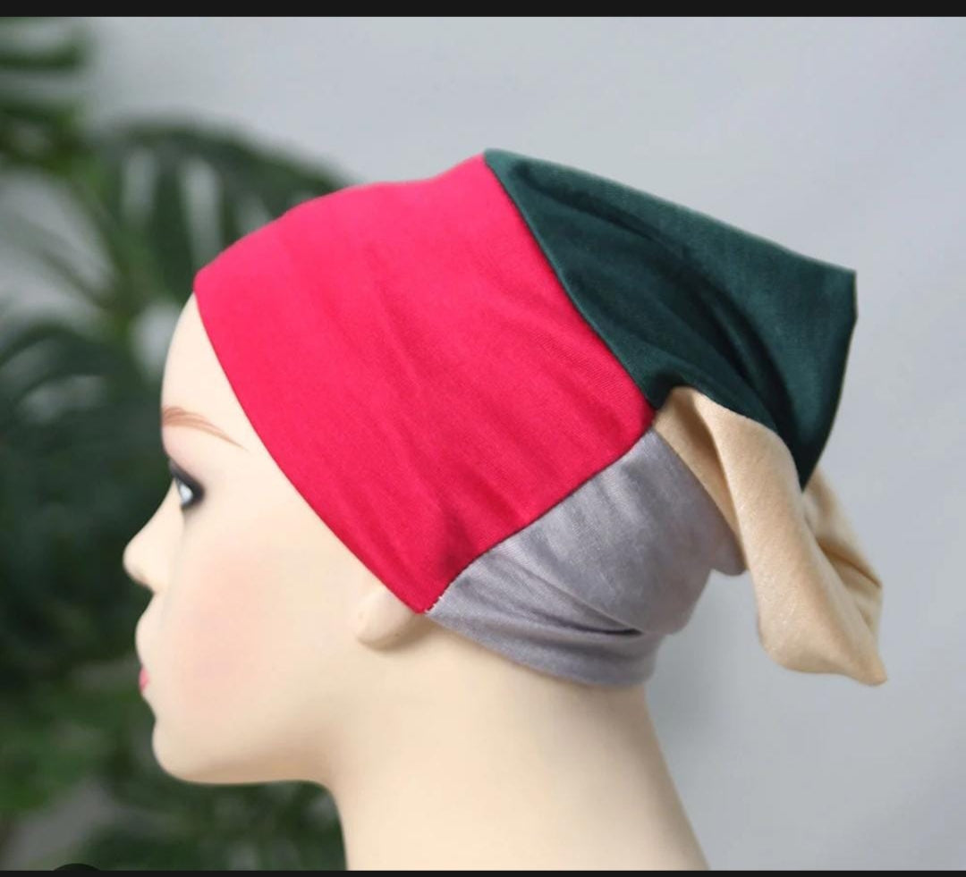 Cotton four colour head cap pack of 6