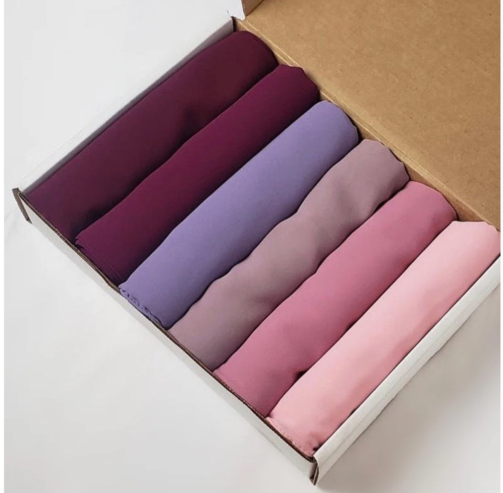 Soft Chiffon Hijab Stoler 6 Hijab Deal Box With Fix Pins And Hijab Magnet