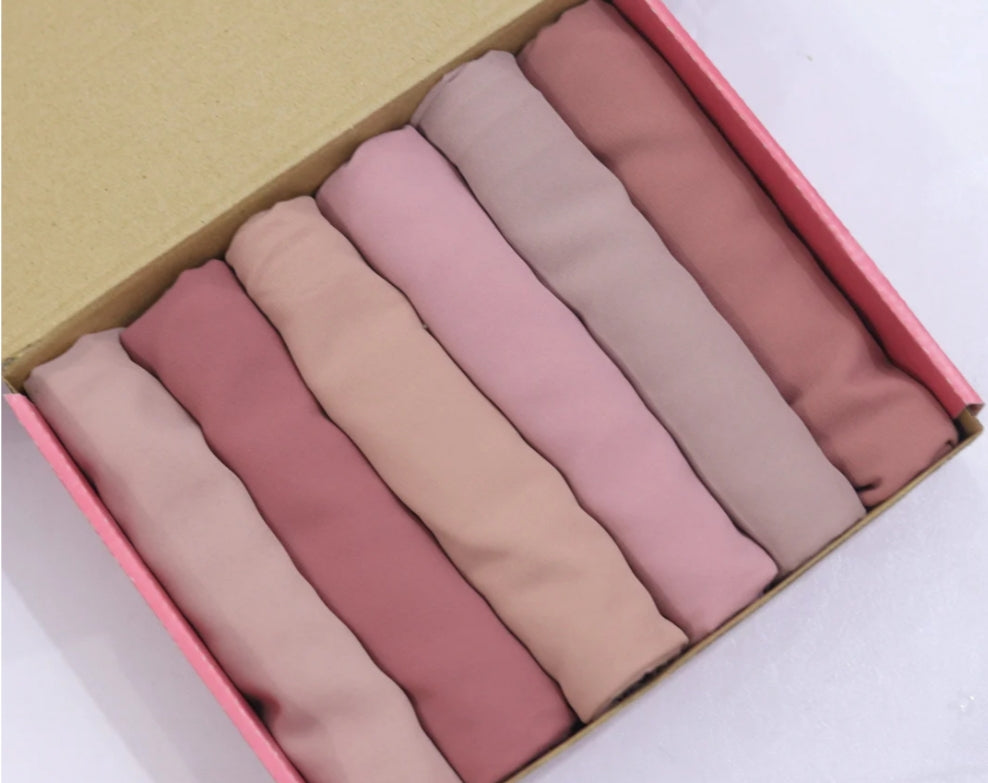 Soft Chiffon Hijab Stoler 6 Hijab Deal Box With Fix Pins And Hijab Magnet